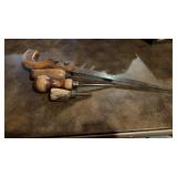 4 Vintage Wood Handle Tools