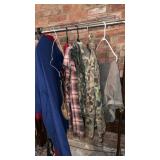 Clothes, rack, military bag, miscellaneous men's