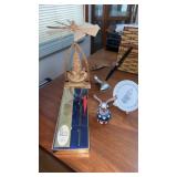 Handcrafted wooden tree frame, dear candle holder