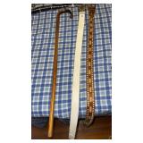 Cane and 2 men's belts size 38 with silvertone