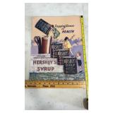 Repop metal sign Hershey's Syrup 12.5'x16' opened