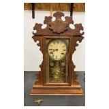 Wooden Standing Clock with Turn Key approx 22'