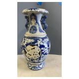 Asian Design Blue/ White Vase, Approx 20' Tall