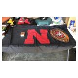 1 large yard NE Husker flag. 1 set of Husker