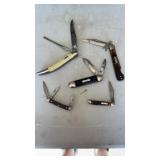 Misc. group of 5 pocket knives made in USA.