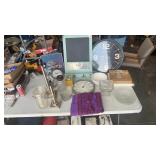 Misc. group of home decor.  Westminster clock