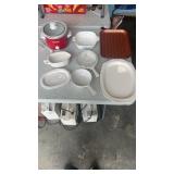 Misc group of kitchen dishes. Corning and more