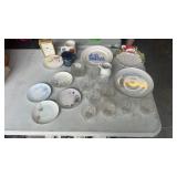 Misc. group of decor, glasses, and more