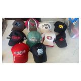 10 Used NCAA, NFL Baseball Caps