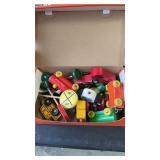 Group of wooden toy vehicles