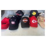 10 Vintage Baseball Caps, NFL, Harley, NCAA &
