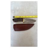 Unknown maker of Damascus blade with sheath