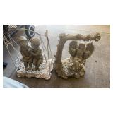 2 Metal & Plaster Yard Art Swings, Approx 20ï¿½