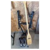 Paddle, Wolverine boots unknot size, and a rack