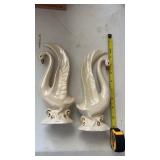 2 Vintage Ceramic Swans