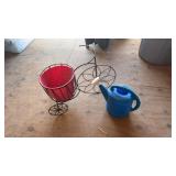 Yard art metal tricycle flower pot holder