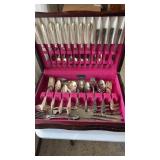 2 separate sets of silver plate  flatware in box