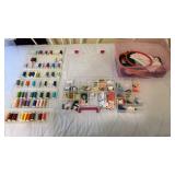 Misc. Group of sewing thread, tools, markers, &