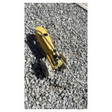 Traveling lawn tractor sprinkler