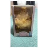 Porcelain doll and chair NIB