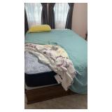 Queen size serta mattress  and  wooden frame with
