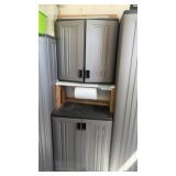 2 Suncast Plastic Storage Cabinets , Largest  is