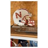 Nebraska football helmet, homemade with lights