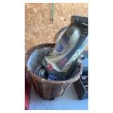 Wicker waste basket and miscellaneous shower
