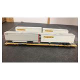 2 HO Model Train Flat Cars w/ Semi Trailers