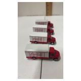 4 Coca Cola 1/87 scale die cast trucks