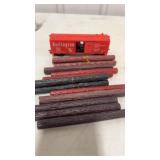 HO Railroad Logs & Burlington Boxcar