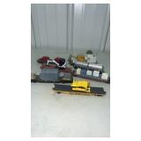 9 HO Scale Railroad Flat Cars w/ Industrial