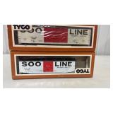 2 TYCO SOO Line HO Gauge Box Cars