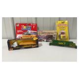 2 Semis, Matchbox Truck, Train Top, ETRL Tractor