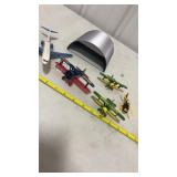 4 Mini Airplanes & Helicopter w/ Hanger 2 are