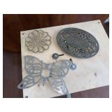 Collection of Three Metal Decorative Trivets