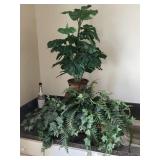 Pair of Faux Plastic House Plants