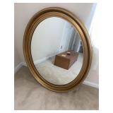 Vintage Gilded Oval Wall Mirror