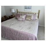 Vintage Brass Cannonnball Headboard & Frame