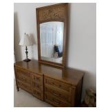 Vintage Thomasville Italian Walnut Dresser w/ Mirr