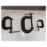 Collection of Vintage Metal C-Clamps