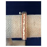 Vintage Brass & Bone Carved Bangle from India