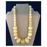 Graduated Yellow Calcite Beaded Necklace