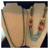 Faux Coral & Turquoise Necklaces