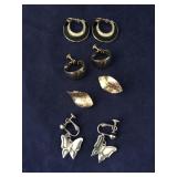 Collection of Vintage Gold & Silvertone Earrings