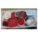 Tote w/ Assorted Tupperware Containers & Lids