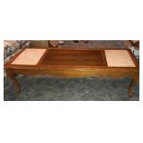 Mid Century Wood & Marble top Coffee Table
