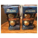 Pair of Schlage Brass Plated Deadbolts