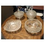 Collection of Vintage Cut Glass Bowls & Dishes