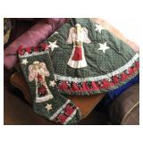 Quilted Christmas Tree Skirt & Stocking